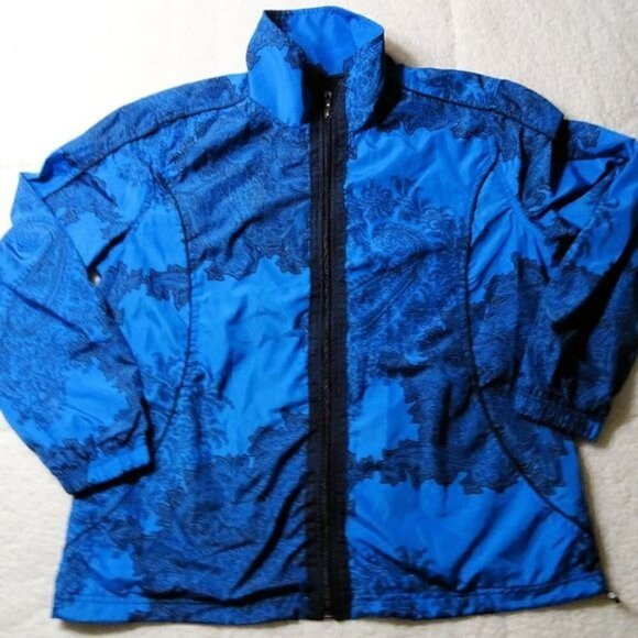 Women's Three Hearts Blue Windbreaker Size Large - Picture 1 of 3